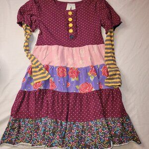 Matilda Jane polka dot flowered dress size 8 GUC for spots